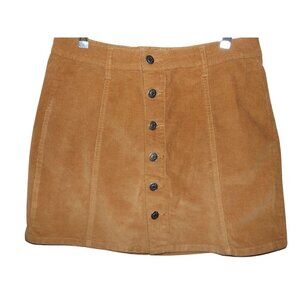 Ymi Skirt Womens Juniour Size 7/28 Tan Corduroy Button-Front Mini y2k